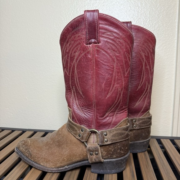 Frye Size 9.5B Billy Harness Redwood Women's Leather Cowboy Boots - Picture 2 of 9